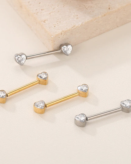 1Pc Titanium Nipple Barbell Piercing Zircon Nipple Ring with Pendant Bar Piercing Internally Threaded Women Body Accessaries