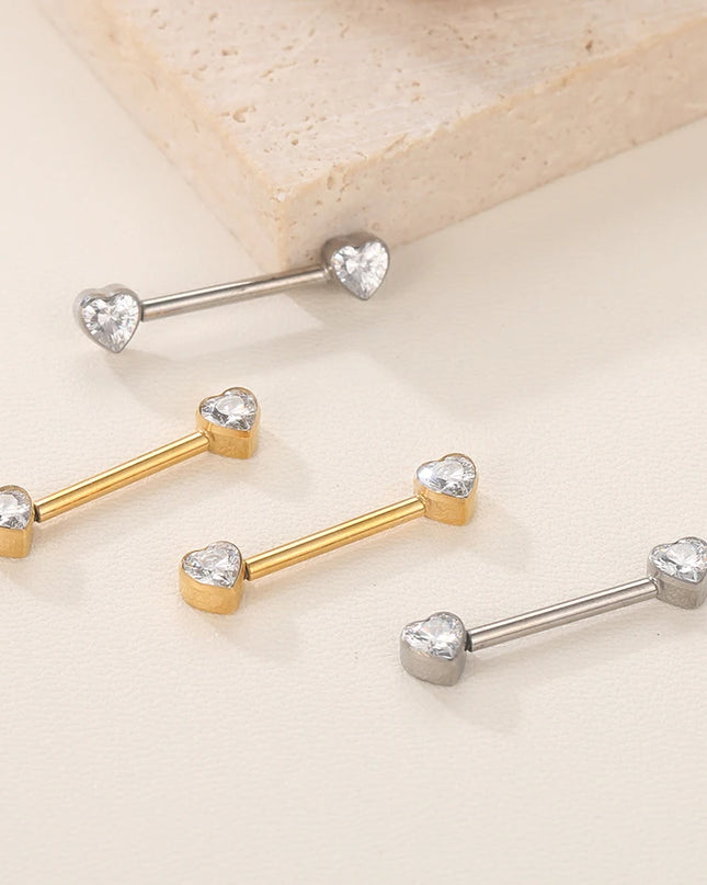 1Pc Titanium Nipple Barbell Piercing Zircon Nipple Ring with Pendant Bar Piercing Internally Threaded Women Body Accessaries