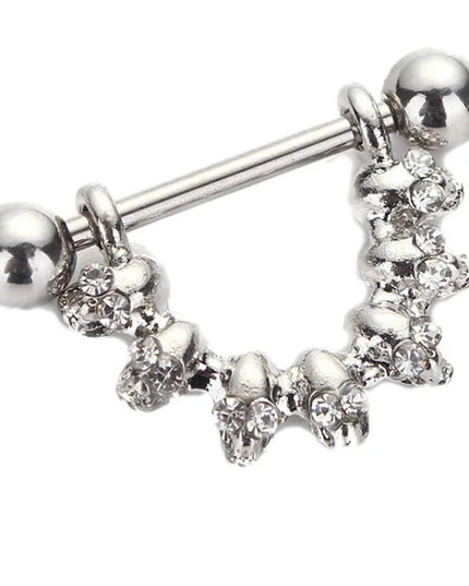 Straight Rod Snake Wing Nipple rings Breast Ring Heart Shaped Adjustable Nipple Piercing Human Jewelry