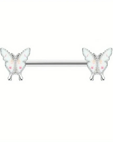 Drperfect Stainless Steel Nipple Rings Belly Button Rings for Women Butterfly Nipple Rings Belly Ring  Nipple Piercing Jewelry