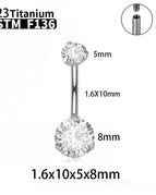 4-White zircon / Navel & Bell Button Rings / body