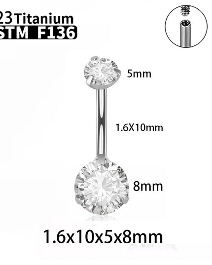 G23 Titanium Sexy Belly Button Rings Piercing ASTM F136 Zircons Wholesale Belly Button Body Jewellery For Women