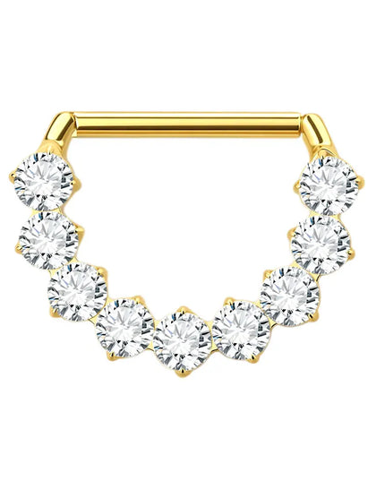 1Pc G23 Titanium CZ Zircon D Shape Nipple Piercing Ring 14G 14mm Nipple Barbell Jewelry Women Girl Nipple Shield Jewelry