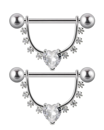 1Pair Sword Cross Nipple Piercing Barbell Surgical Steel Crystal Nipple Shield Cover Heart Butterfly Nipple Ring Body Jewelry14G