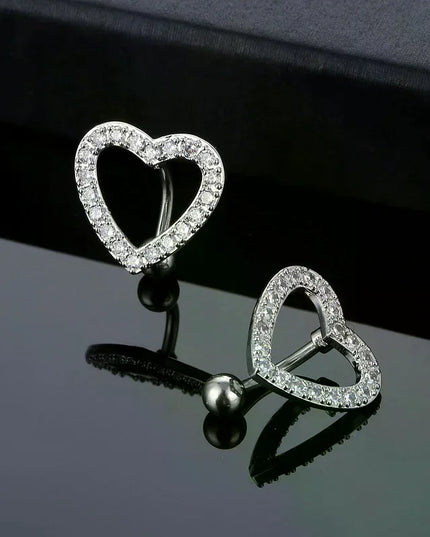 Heart Belly Button Ring Navel Piercing Ring Cooper Belly Button Piercing Ring JewelryNavel Pircing Umbilical Pircing Ring