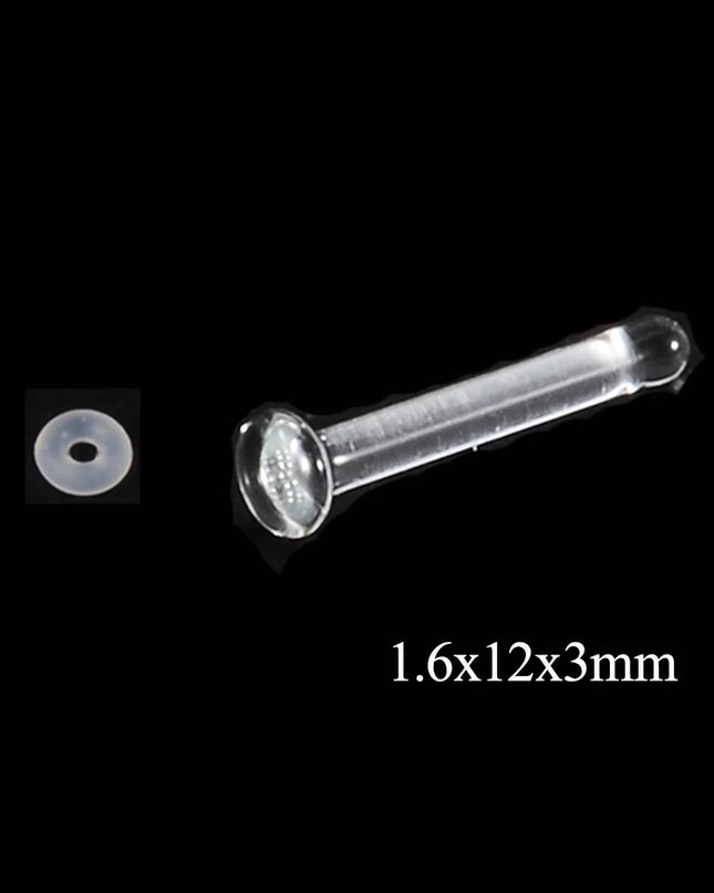1PC Glass Nose Helix Studs Transparent Straight Curved Nose Ring Prevent Allergy Nariz Tragus Navel Piercing Body Jewelry