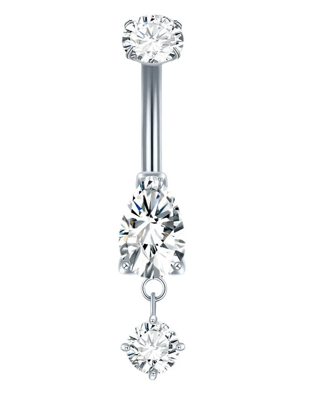 1Pc Titanium Belly Button Piercing Ring for Women CZ Heart Butterfly Dangle Navel Ring Belly Piercing Body Jewelry