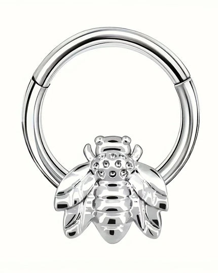 1PC stainless steel nose ring, bat nasal septum ring, hinge, earscreen cartilage, ear stud puncture, jewelry, heart, bee, star,