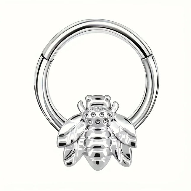 1PC stainless steel nose ring, bat nasal septum ring, hinge, earscreen cartilage, ear stud puncture, jewelry, heart, bee, star,