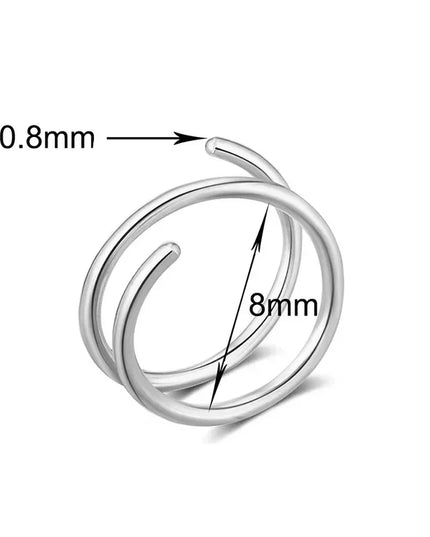 1 Piece Double Layers Stainless Steel Nose Ring Studs for Women 20G Hoops Twist Cartilage Tragus Septum Piercings Body Jewelry