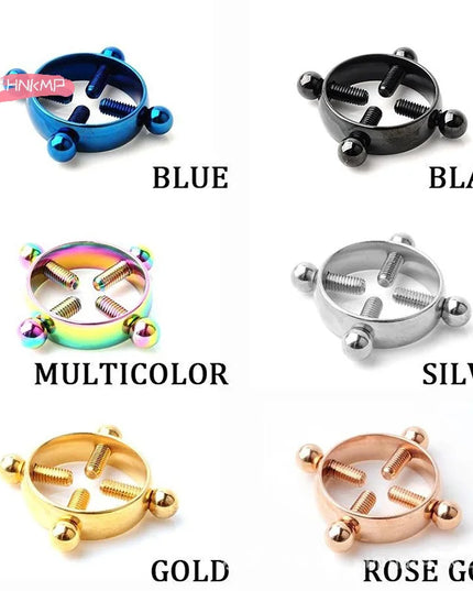1Pcs Adjustable Stainless Steel Nipple Ring Clip-On Fake Nipple Piercing Jewelry for Women Various Colors Available