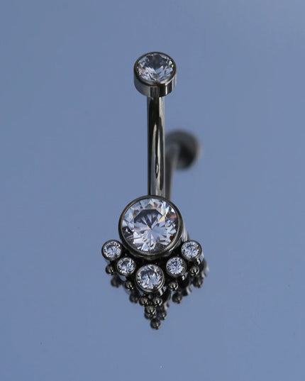 14G Zircon Belly Button Rings For Women Nombril Ombligo Navel Ring ASTM F136 Titanium Barbell Square Body Piercing Jewelry