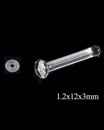 1PC Glass Nose Helix Studs Transparent Straight Curved Nose Ring Prevent Allergy Nariz Tragus Navel Piercing Body Jewelry