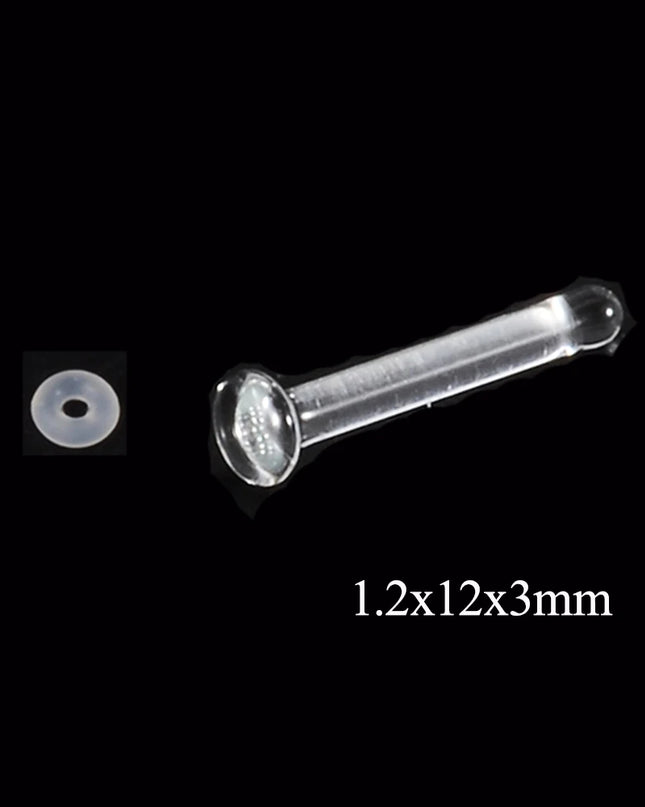 1PC Glass Nose Helix Studs Transparent Straight Curved Nose Ring Prevent Allergy Nariz Tragus Navel Piercing Body Jewelry