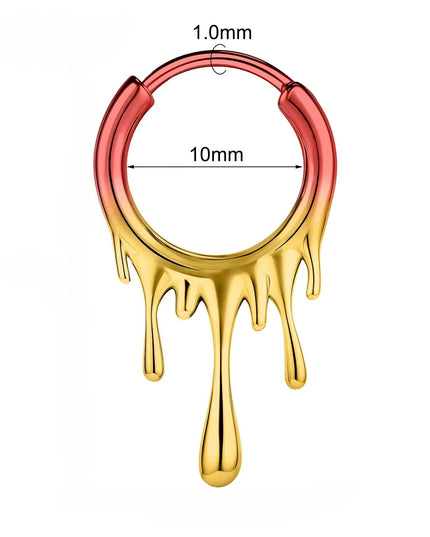 1Pcs Ombre Color Stainless Steel Nose Ring 18G Septum Ring Lava Irregular Pattern Earring Jewelry 10mm
