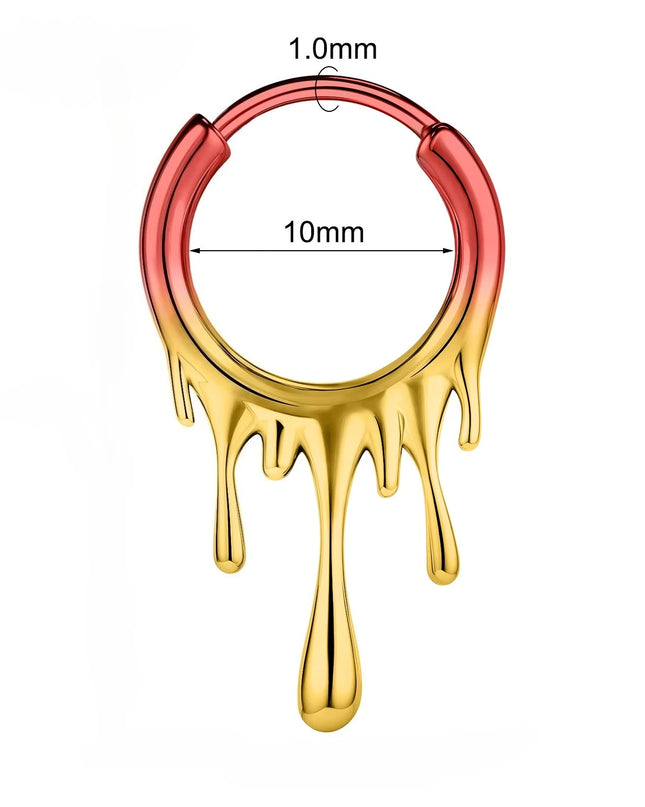 1Pcs Ombre Color Stainless Steel Nose Ring 18G Septum Ring Lava Irregular Pattern Earring Jewelry 10mm