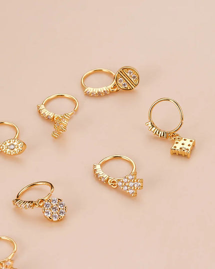 1PC 20G Cross Dangle Nose Hoop Rings for Women Girls Nose Rings Cartilage Earring Dangling Nose Piercing Jewelry