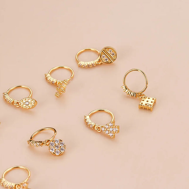 1PC 20G Cross Dangle Nose Hoop Rings for Women Girls Nose Rings Cartilage Earring Dangling Nose Piercing Jewelry