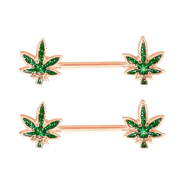 Jewelry Sexy Crystal Leaf Nipple Bar Rings Nipple Ring Barbell Body Piercing Fashion Accessory
