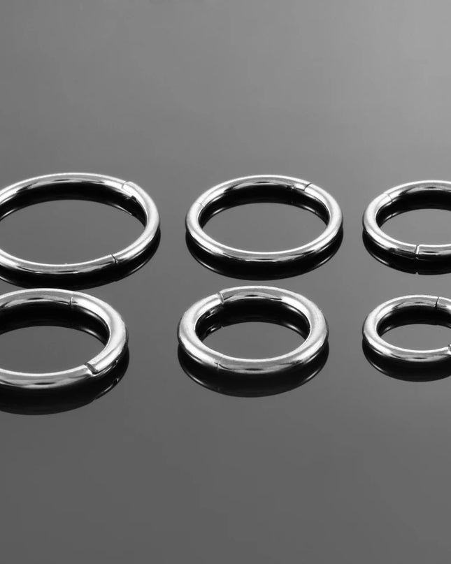 6/8/10/12mm Stainless Steel Nose Rings Hoop for Women Men 18G 16G Cartilage Piercing Body Jewelry Segment Lip Ring