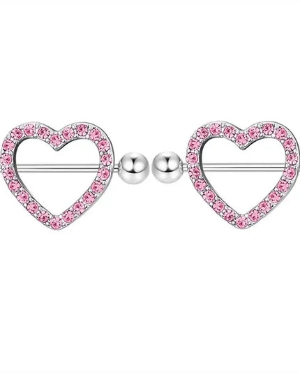 2 Pcs Stainless Steel Pink Nipple Piercing Jewelry Heart Wings Niplple Barbell Moon Devil Nipple Rings Body Piercing Pezon Mujer