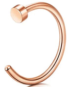 Hoop / Rose Gold / Face|0.6mmx10mm|Nose Rings & Studs