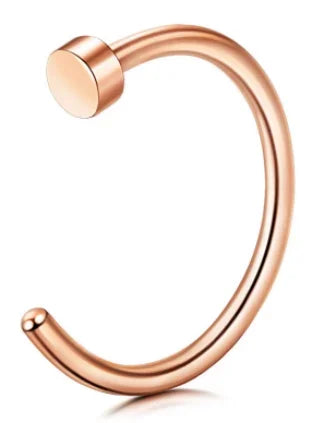 FASACCO 22G Surgical Steel Nose Rings Hoop for Men Women C-Shape Flat Thin Nose Ring Cartilage Tragus Ear Body Piercing Jewelry