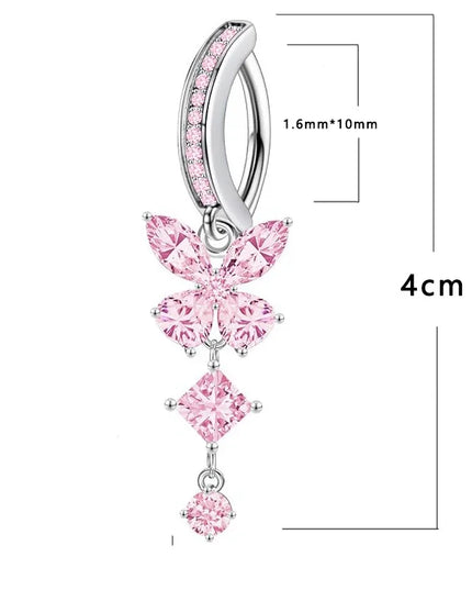 Exquisite Butterfly Belly Button Sexy Body Piercing Jewelry For Women Zircon Navel Barbell Fashion Belly Rings Gifts