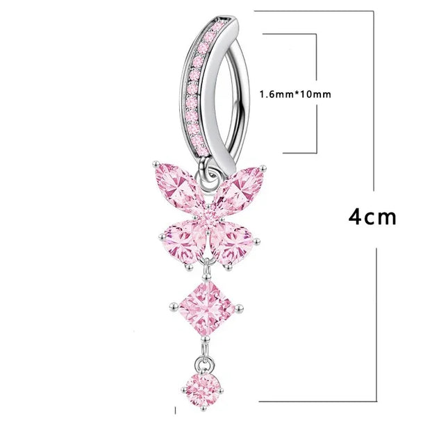 Exquisite Butterfly Belly Button Sexy Body Piercing Jewelry For Women Zircon Navel Barbell Fashion Belly Rings Gifts