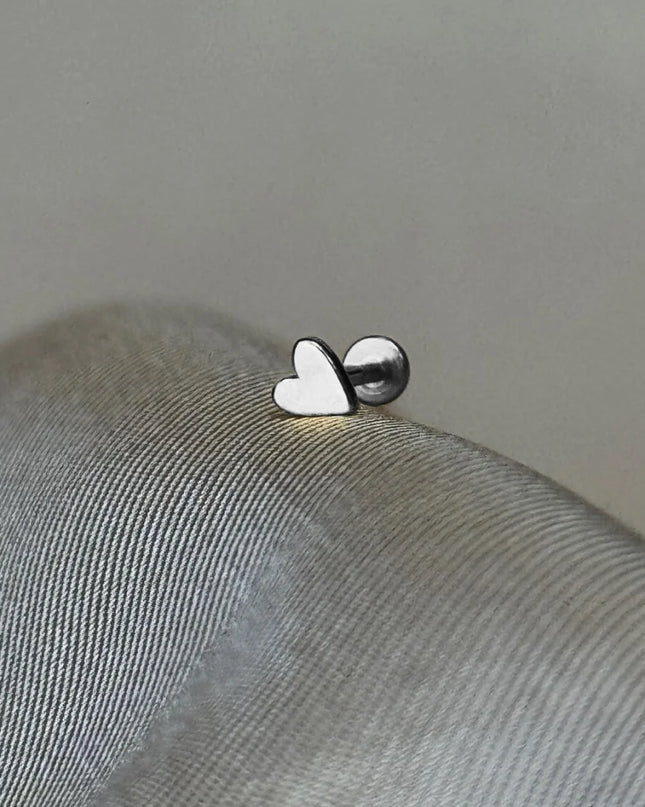 AIDE Heart Round Ball Flat Helix Piercing Earring 925 Sterling Silver Ear Studs Geometric Zircon Exquisite Trinket Studs Aretes