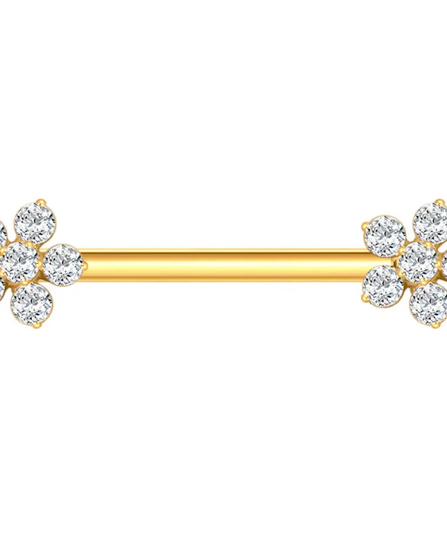 1Pc Titanium Nipple Barbell Piercing Zircon Nipple Ring with Pendant Bar Piercing Internally Threaded Women Body Accessaries