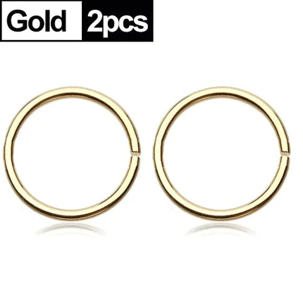 1/2pcs Nose Ring Clips Septum Ring Hoop Cartilage Tragus Helix Small Piercing Nose Rings  For Women Body Jewelry Accessories