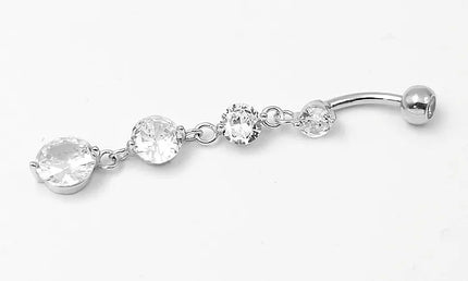 925 sterling silver Dangle Belly Button Rings for Women Fashion CZ Belly Ring Dangling navel piercing jewelry