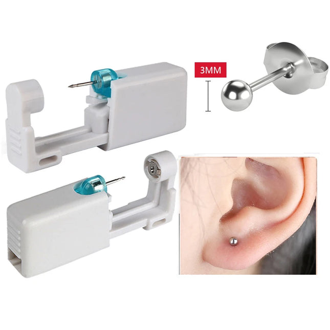 Ear Piercing Gun Disposable Disinfect Safety Earring Piercer Kit Studs Nose Ring Piercing Machine Body Jewelry Tool 17 Colors