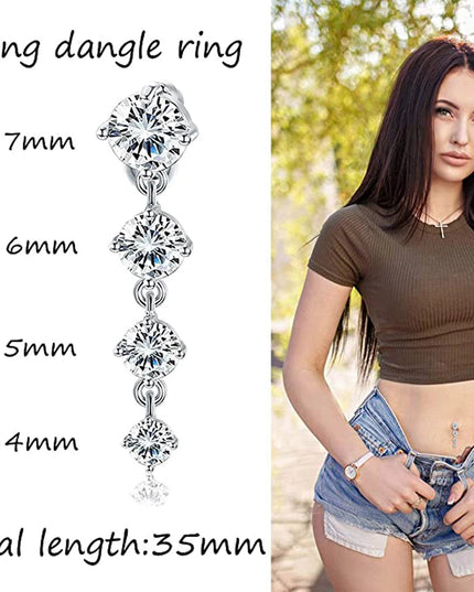 10 Style Belly Button Rings for Women Men Stainless Steel Navel Rings CZ Body Piercing Jewery 14G