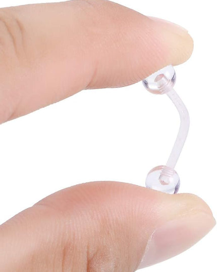 Clear Piercing Retainers Flexible Bioflex 14G 16G 20G Navel Belly Button Ring Lip Labret Eyebrow Tongue Barbells Cartilage Tragus Earrings Retainer