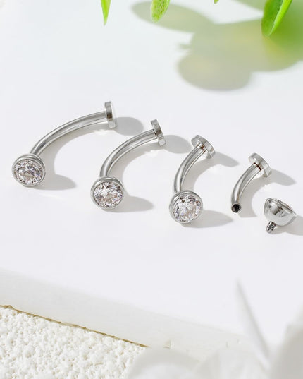 14G Titanium Floating Belly Button Rings for Women Flat Back Belly Rings 8Mm/10Mm/12Mm/14Mm Belly Piercing Jewelry