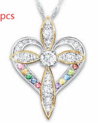 Love heart shaped cross / 4PCS