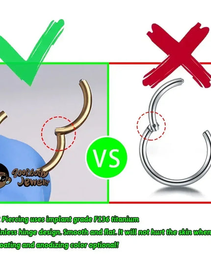 G23 Titanium Nose Piercing F136 Implant Grade 14G 16G 18G 20G Clicker Diaphragm Tragus Piercing Sexy Body Jewelry Wholesale