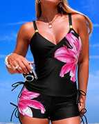 Black Bottom With Pink Flower / S