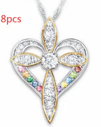 Love heart shaped cross / 8PCS