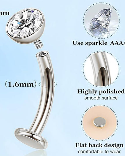 14G Titanium Floating Belly Button Rings for Women Flat Back Belly Rings 8Mm/10Mm/12Mm/14Mm Belly Piercing Jewelry