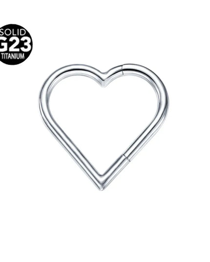 ASTM F136 G23 Titanium 16G Snake Bee Moon Flame Septum Piercing Heart Tusk Helix Hinged Daith Conch Earring Opal Hoop Nose Ring