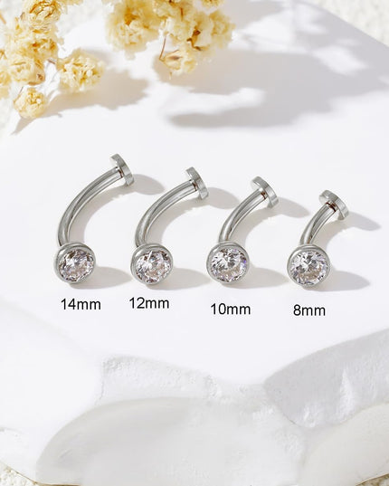 14G Titanium Floating Belly Button Rings for Women Flat Back Belly Rings 8Mm/10Mm/12Mm/14Mm Belly Piercing Jewelry