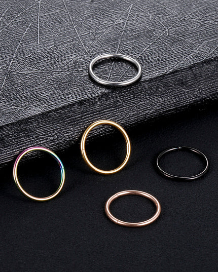 1PC 12G-20G Septum Piercing Surgical Steel Clicker Hinged Segment Ring Goth Nose Hoop Earrings Lip Ear Cartilage Helix Piercings