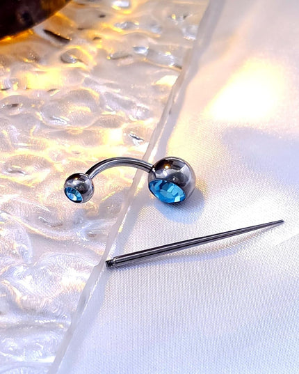 ASTM F136 Hypoallergenic G23 Titanium 14G Internally Threaded Belly Button Rings Petite Navel Ring Colorful CZ Belly Bars 10Mm for Women Body Piercing Jewelry with Changing Tool Tapper