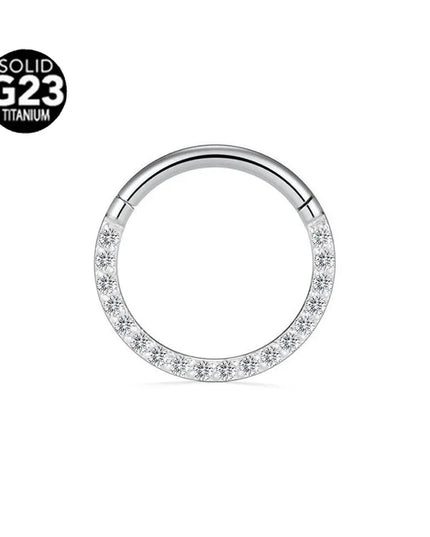 ASTM F136 G23 Titanium 16G Snake Bee Moon Flame Septum Piercing Heart Tusk Helix Hinged Daith Conch Earring Opal Hoop Nose Ring