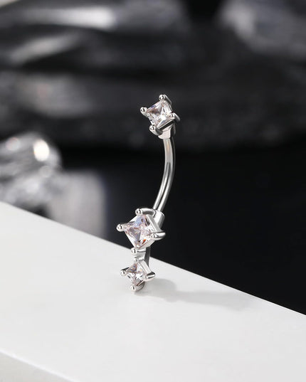 Minimalist Rook Earrings 8MM Silver Rook Piercing Jewelry Stainless Steel Clear CZ 16G Belly Button Ring Curved Barbell