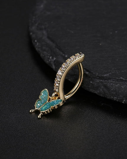 14K Gold Filled Belly Button Ring Hypoallergenic Surgical Stainless Steel Clicker Belly Rings Hoop CZ Butterfly Heart Teardrop Flower Reverse Belly Button Rings Belly Piercings Jewelry for Women 14G Navel Ring