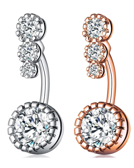 Crystal Belly Button Rings Navel Ring Zircon Drop Dangle Body Belly Piercing Jewelry for Women Beach Belly Navel Rings